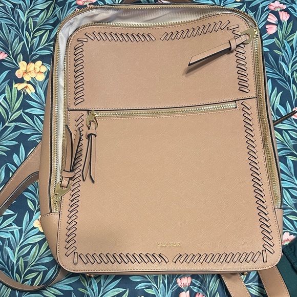 Calpak | Bags | Calpak Brown Leather Backpack With Stitch  display picture 2